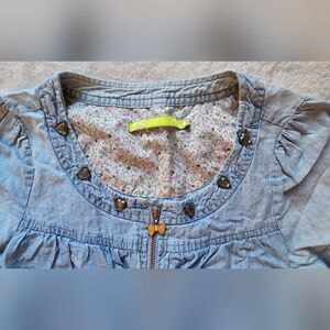 Blue Denim Jacket with Heart Buttons